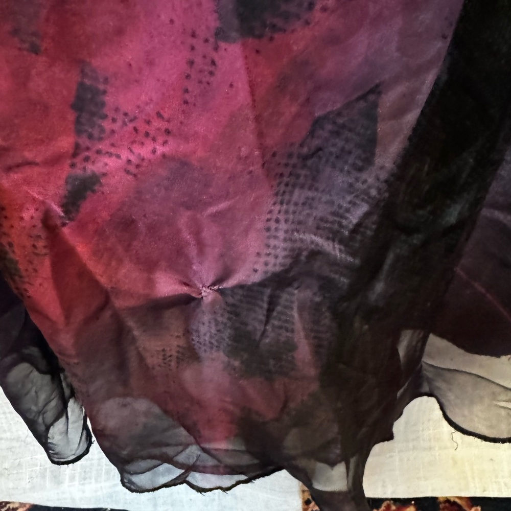 Marchesa Notte Plum Floral Print Chiffon Gown Maxi Dress in Size 10 - Picture 8 of 9